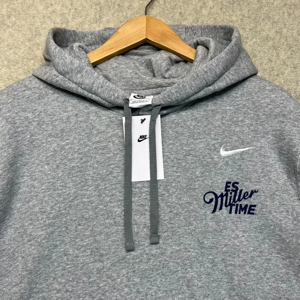 NWT Nike Mens‎ J. Balvin Es Miller Time Hoodie Gray Logo Es Jose Time Graphic XL